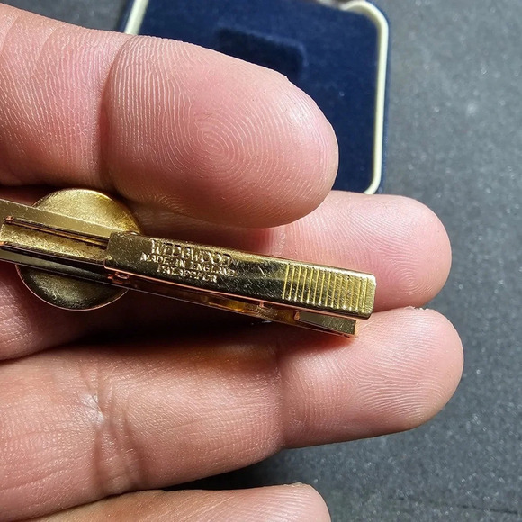 Wedgwood Made in England Sailing Ship Cameo Gold Plated Tie Bar in Orig Box - Picture 7 of 8